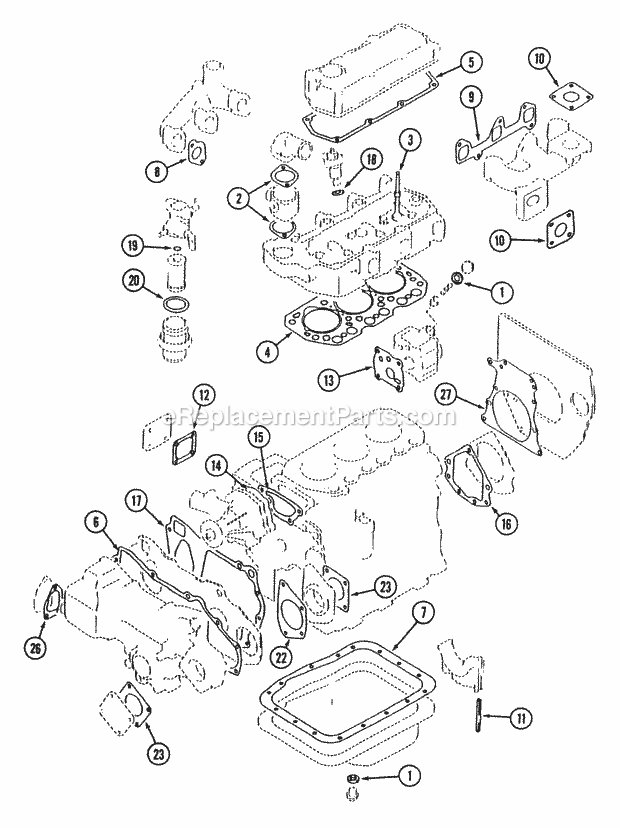 Repair Gasket Kit Diagram and Parts List for 544-416D100, 545-416D100, 546-416D100 Cub Cadet Lawn Tractor